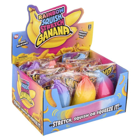 STRETCH AND SQUEEZE RAINBOW BANANA 4.75" LLB kids toys