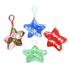 4" HOLIDAY STAR BUBBLE POPPER CLIP ONS LLB kids toys