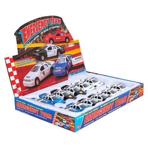 4.5" Die-Cast Pull Back Police Car - LLB Toys