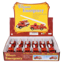 5" DIE-CAST PULL BACK CLASSIC FIRE TRUCK LLB Car Toys