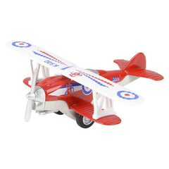 5.25" DIE-CAST PULL BACK CLASSIC BIPLANE LLB Car Toys