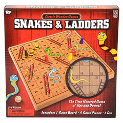 10" WOODEN SNAKES AND LADDERS LLB kids toys