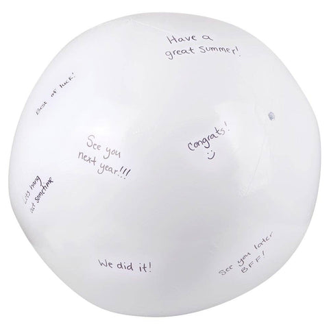 48" White Autograph Beach Ball  - LLB Toys