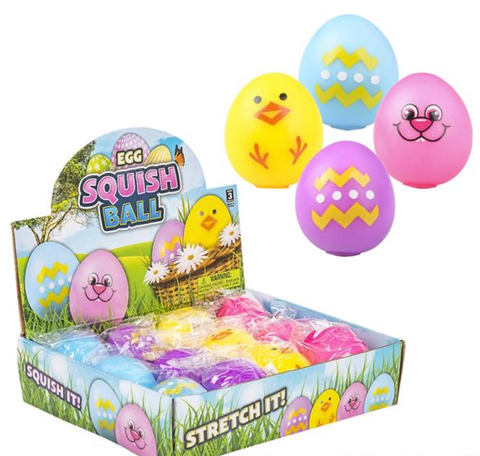2.33" SQUEEZE AND STRETCH GUMMI EASTER EGG LLB kids toys
