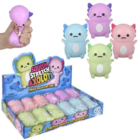 4" Squish And Stretch Axolotl 12ct LLB Squishy Toys