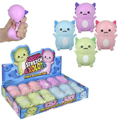 4" Squish And Stretch Axolotl 12ct LLB Squishy Toys