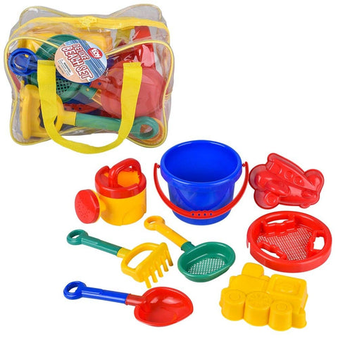 Deluxe 8pc Beach Set In Reusable Bag - LLB Toys