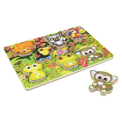 11.75" x 10.25" 7 PC CHUNKY RAINFOREST PUZZLE LLB Puzzle