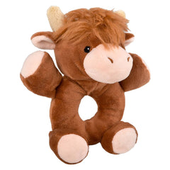 5.5" Highland Cow Plush Baby Rattle - LLB Toys