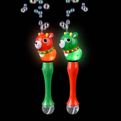 Light-Up Reindeer Bubble Wand Red/Green 14"