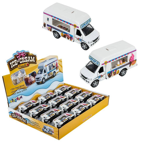 5" DIE-CAST PULL BACK ICE CREAM TRUCK LLB Car Toys