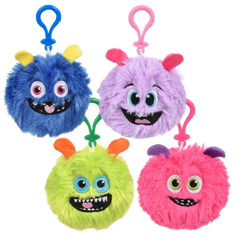3.5" Furry Monster Balls Backpack Clip - LLB Toys