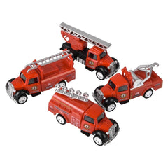 3" Die Cast Pull Back Classic Fire Engine 12ct- LLB Toys
