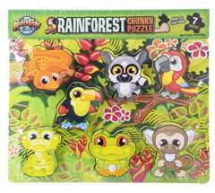 11.75" x 10.25" 7 PC CHUNKY RAINFOREST PUZZLE LLB Puzzle