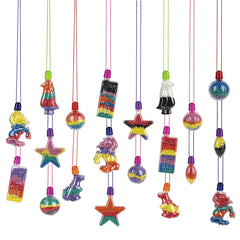 2.5" to 4" SAND ART NECKLACES (60PCS/BAG) LLB kids toys