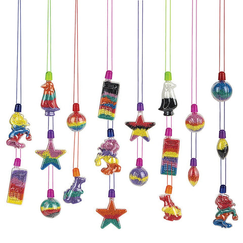 2.5" to 4" SAND ART NECKLACES (60PCS/BAG) LLB kids toys