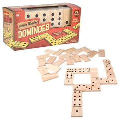 6" JUMBO WOODEN DOMINOES SET LLB kids toys