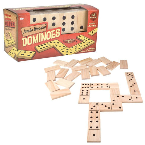 6" JUMBO WOODEN DOMINOES SET LLB kids toys