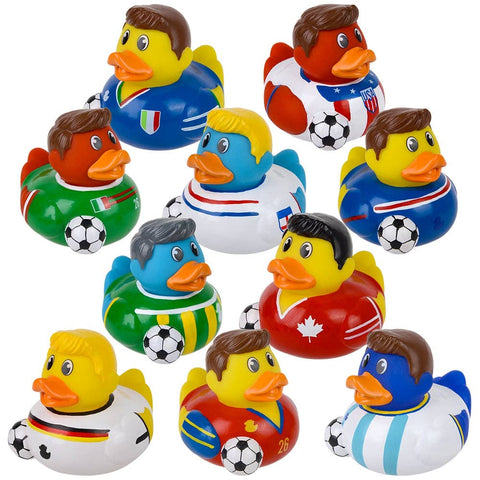 3.5" World Soccer Team Rubber Duckies - LLB Toys