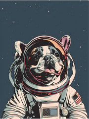 Bulldog Nasa Astronaut Canvas Wall Art Print