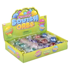 1.6" SQUISH STICKY METALLIC ORBS LLB Squishy Toys