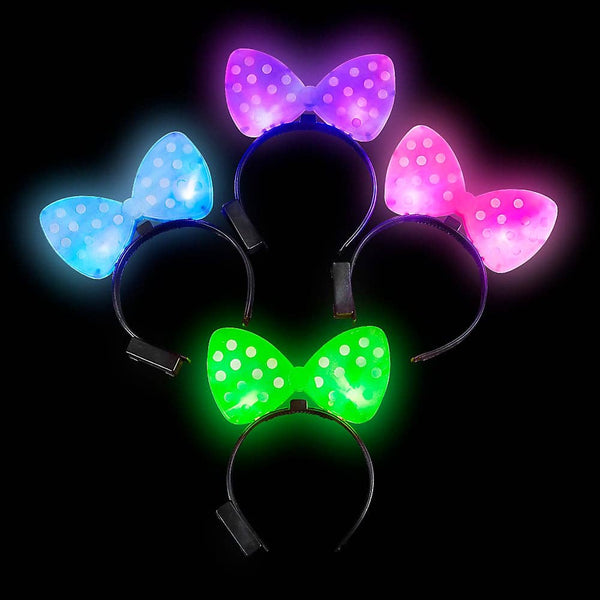 LIGHT-UP PLASTIC POLKA-DOT BOW HEADBAND LLB Light-up Toys