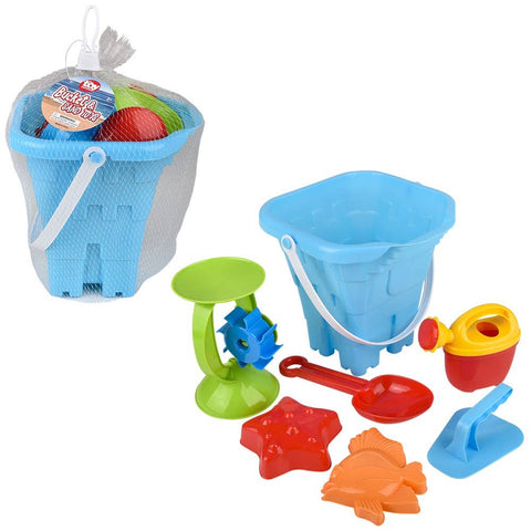 Bucket And 6pc Sand Toys - LLB Toys