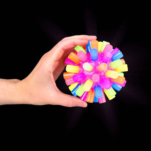 3" LIGHT-UP RAINBOW SPIKY BALL LLB Light-up Toys