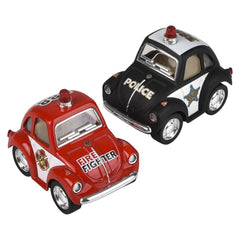 2" VW Mini Police & Firefighter Cars - Kids Toys - LLB Toys