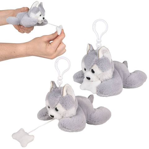 3.5" Mighty Quakes Wolf Backpack Clip - LLB Toys