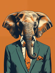 Elpehant Suit Canvas Wall Art print