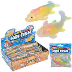 4.5" Sticky Rainbow Koi Fish 12ct - LLB Toys
