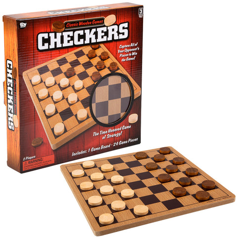 10" WOODEN CHECKERS
