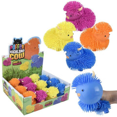 5" Highland Cow Puffer-Assorted Colors- LLB Toys