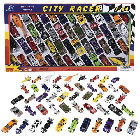 50PC 2"-4" DIE-CAST CARS 1:64 SCALE LLB Car Toys