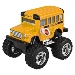 3.75" Diecast Pull Back Big Wheel School Bus LLB Car Toys