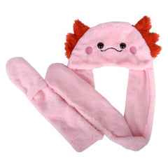 Axolotl plush Hoodie Scarf Hat 3.5"-Pink - LLB Toys