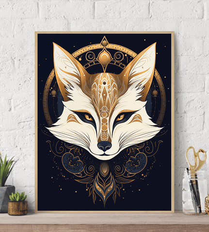 Mystical Fox Canvas Wall Art print