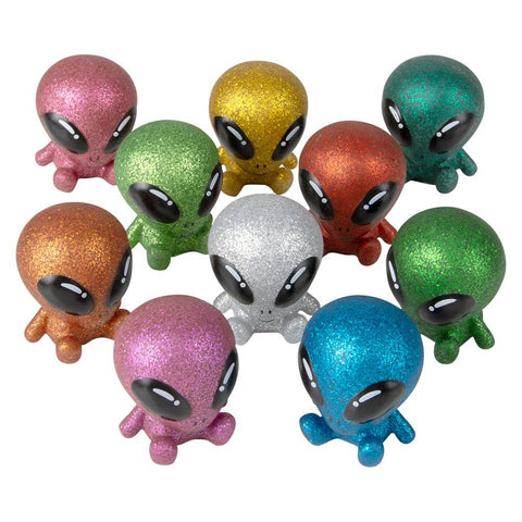 2.5" Rubber Glitter Galactic Alien- LLB Toys