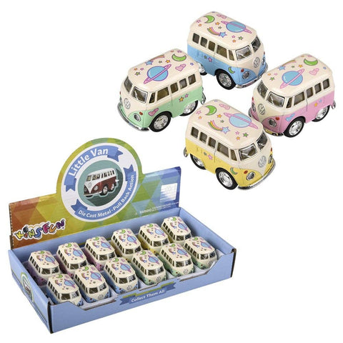 2" Flower Power VW Mini Bus Kids Toy - LLB Toys