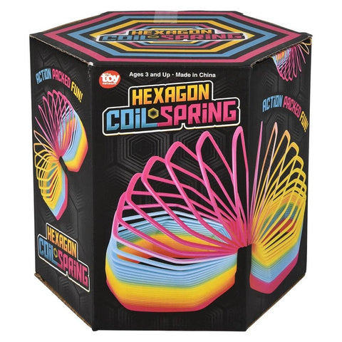 6" MEGA HEXAGON RAINBOW COIL SPRING LLB kids toys