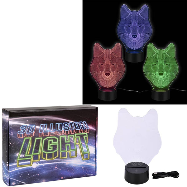 3D Illusion Color Changing Light - Wolf 10
