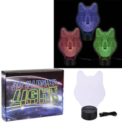 3D Illusion Color Changing Light - Wolf 10" 20/23 - LLB Toys