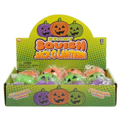 2" SQUISH STICKY JACK O LANTERN LLB Squishy Toys
