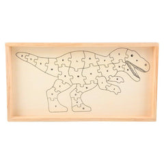 12" x 6.5" WOODEN T-REX LETTER PUZZLE LLB Puzzle