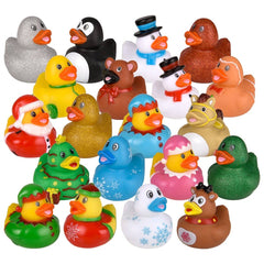 2" Christmas Rubber Ducky Assortment 100ct