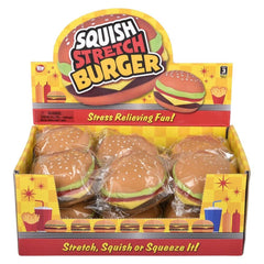 3.25" SQUISH AND STRETCH HAMBURGER LLB Squishy Toys