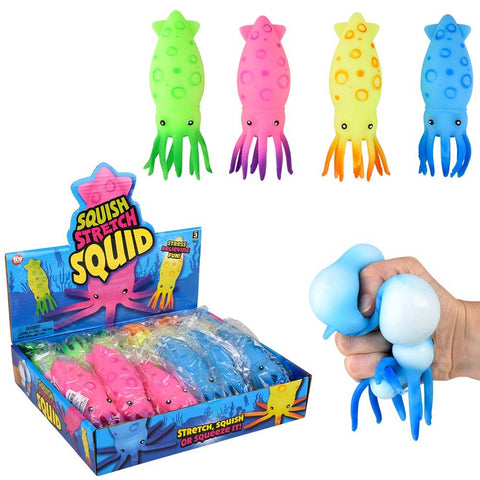Squish And Stretch Squid 6.25" LLB Squishy Toys