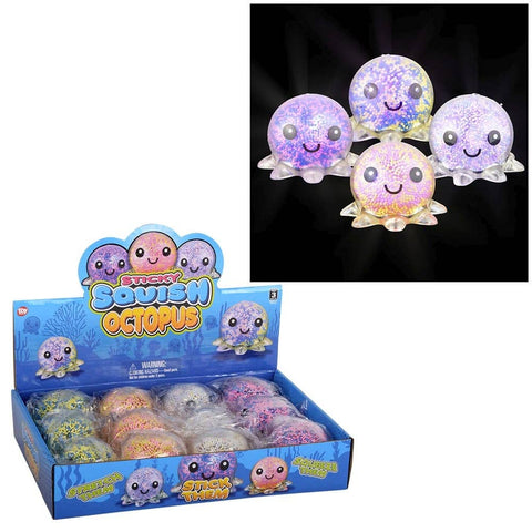 3" Light-Up Squish And Stretch Beaded Octopus - LLB Toys