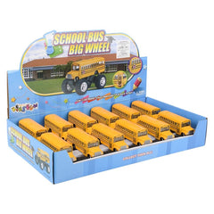 5" DIE-CAST PULL BACK BIG WHEEL SCHOOL BUS LLB Car Toys